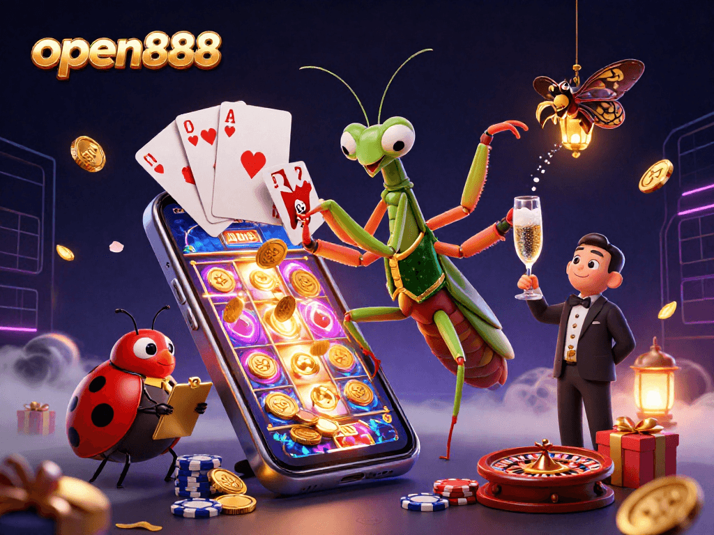 Experience thrilling gameplay with open888's 3D casino elements, featuring vibrant characters and dynamic gaming action.