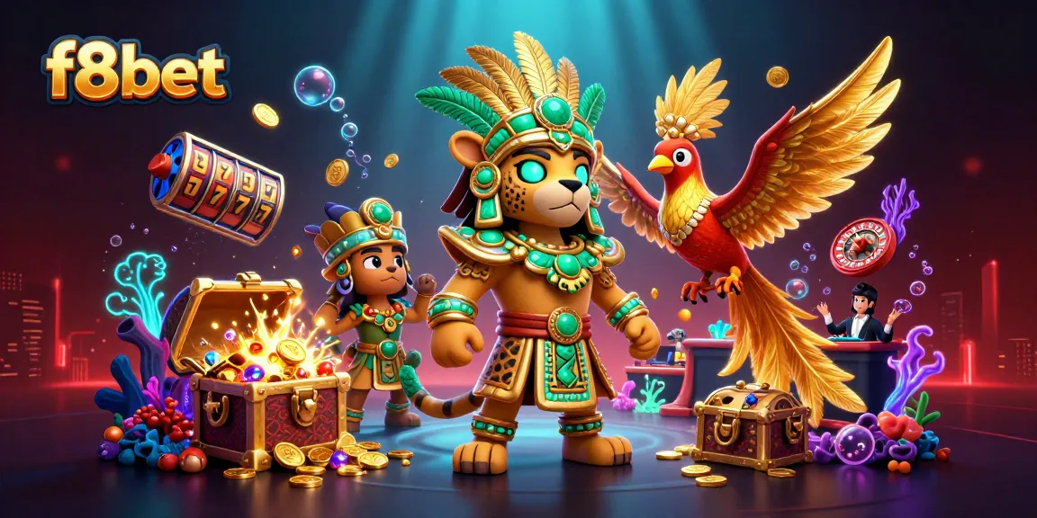 Enhance your wins with f8bet's vibrant casino gameplay featuring colorful slot reels and lively characters.