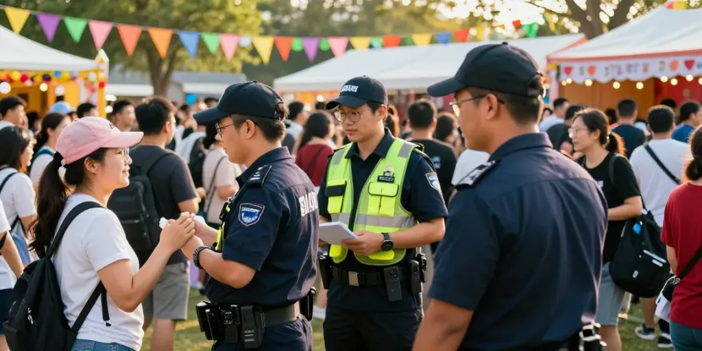 Event Security professionals ensuring safety at a community festival, providing trusted service.