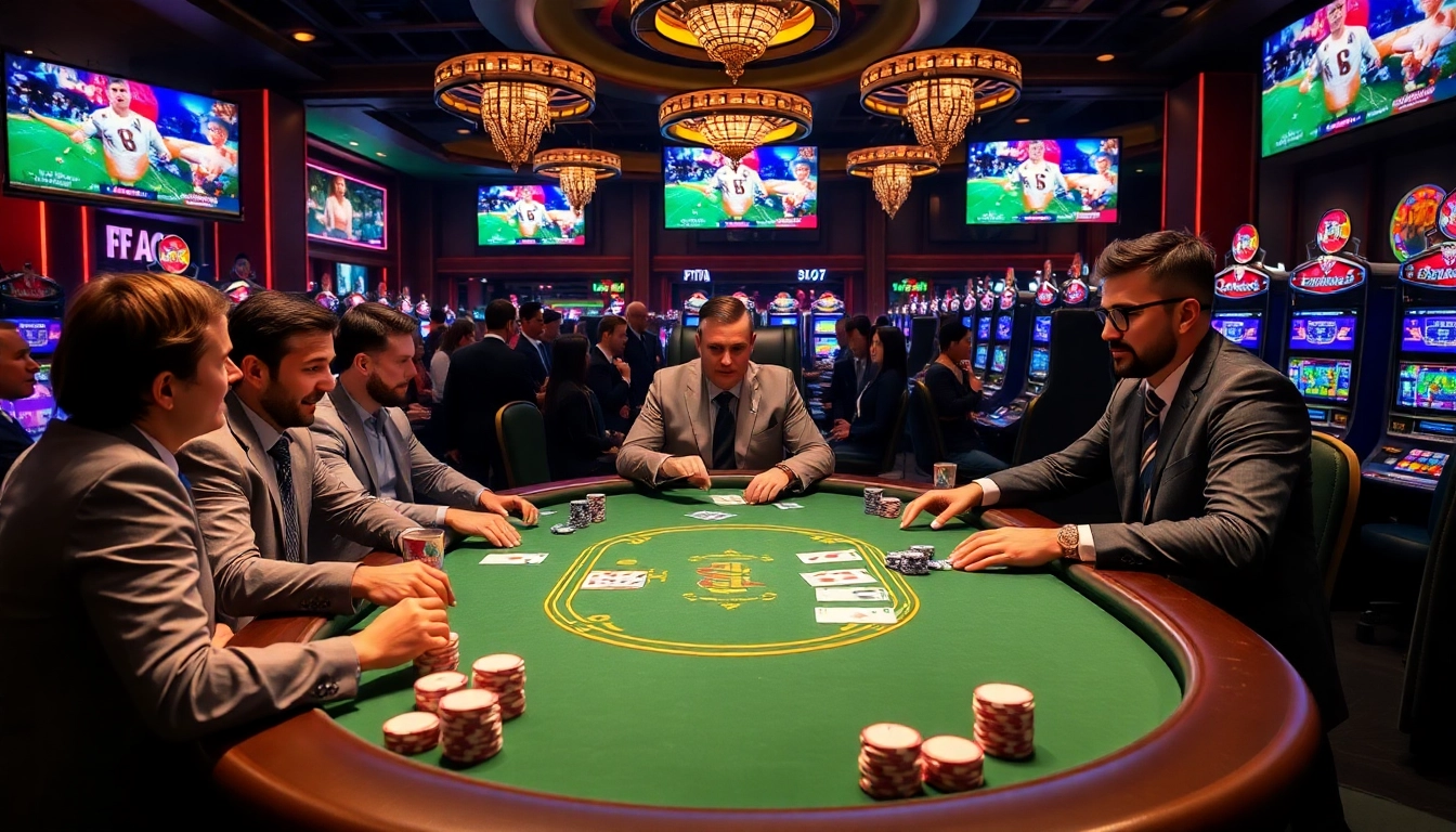 Exciting poker game showcasing f168 ai features with vibrant casino atmosphere.