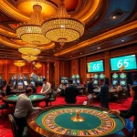 Gambler strategically placing bets at a luxurious table in 65A casino.