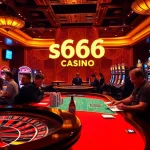 Players enjoying thrilling games at s666 Casino with roulette and poker tables.