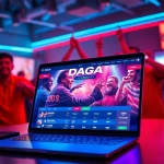 Engaging online betting scene with dagawin.live interface displayed on a device.