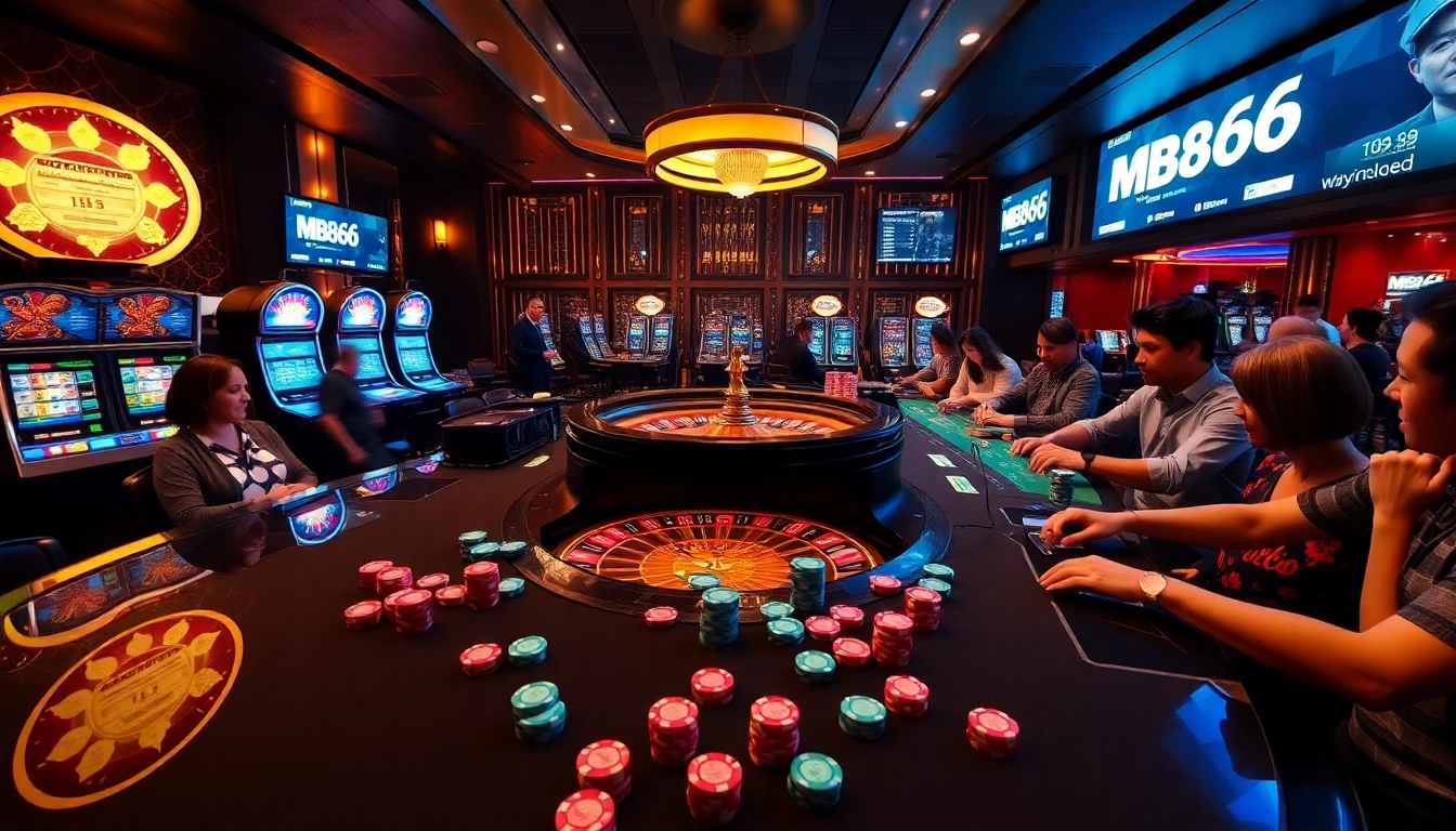 Engaging casino scene featuring the excitement of MB66 gaming and betting activities.