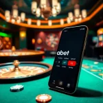 Seamlessly experience gambling with the app dabet on a luxurious casino background.