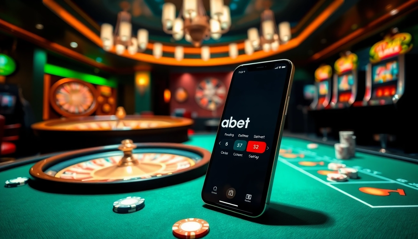 Seamlessly experience gambling with the app dabet on a luxurious casino background.