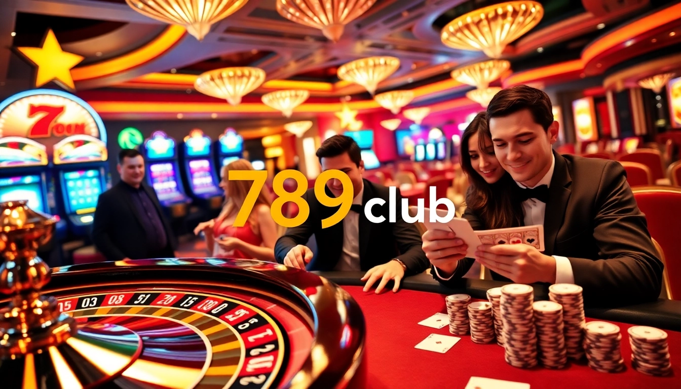 Players enjoying thrilling games at 789club casino with intense focus and excitement.