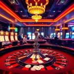 Kp88 players enjoying high-stakes gambling at a luxurious casino roulette table