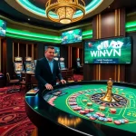 Experience the thrill of online gambling as players engage with WinVN at a luxurious casino.
