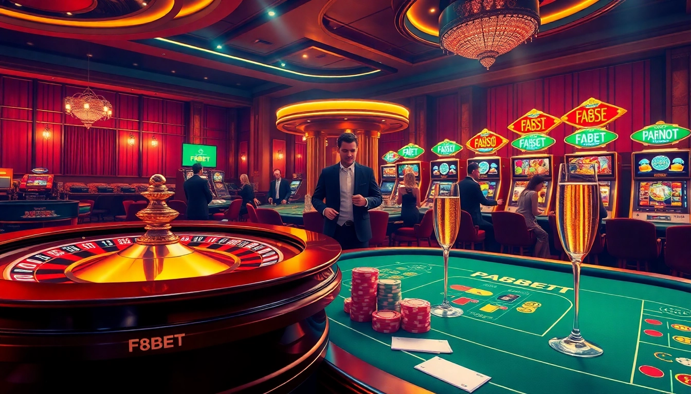 Enjoying thrilling gameplay at F8BET Casino with vibrant roulette and slot machines.