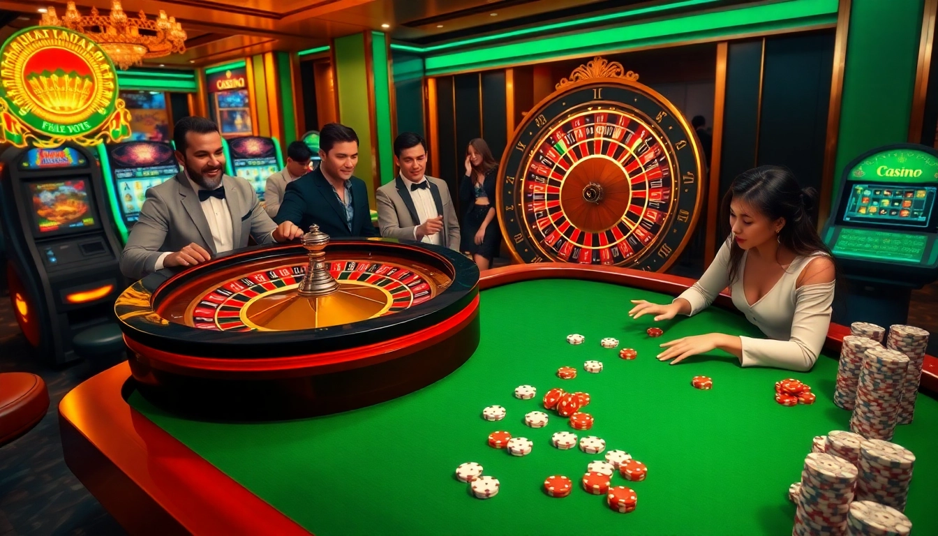 Exciting gameplay at EU9 online casino featuring roulette and poker chips in a vibrant digital scene.