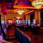 Experience the thrill of gaming at 789P with vibrant slot machines and exciting gambling tables.