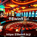 Engage with gameplay at https://98win9.bid/ with vibrant roulette, poker chips, and casino excitement.