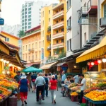 Vibrant Vietnamese market scene reflecting community spirit of nangcuc.