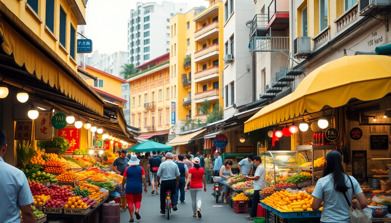 Vibrant Vietnamese market scene reflecting community spirit of nangcuc.