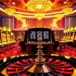 Engage in thrilling games at 8kbet's vibrant casino scene with colorful slots and roulette.