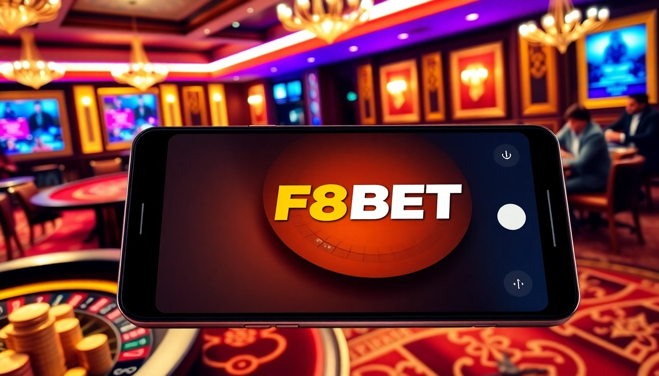 Experience the excitement of F8BET with a vibrant online casino scene featuring poker and roulette.