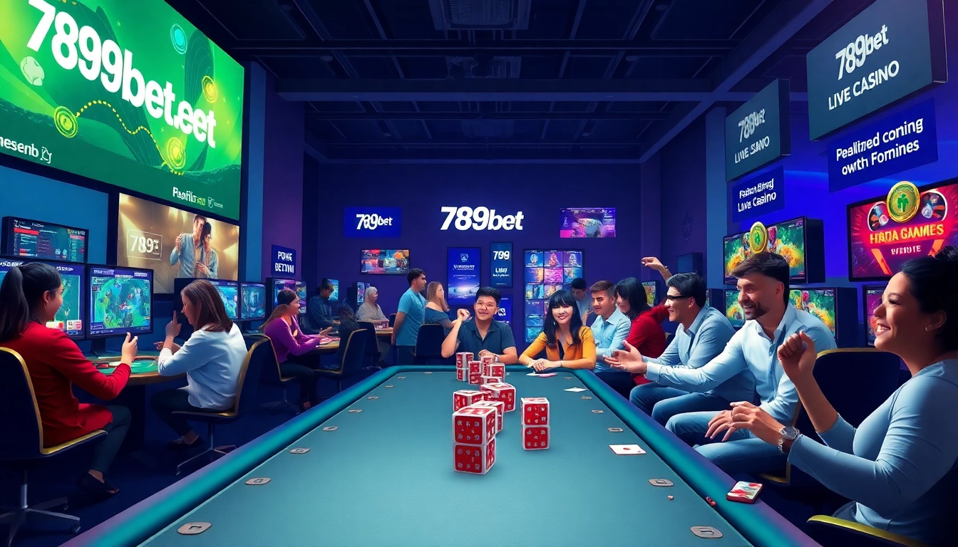 Engaging online gaming scene illustrating players immersed in 789bet's platform, highlighting excitement and community.