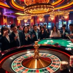 Bongdalu gaming scene featuring vibrant casino tables and excited players in action.