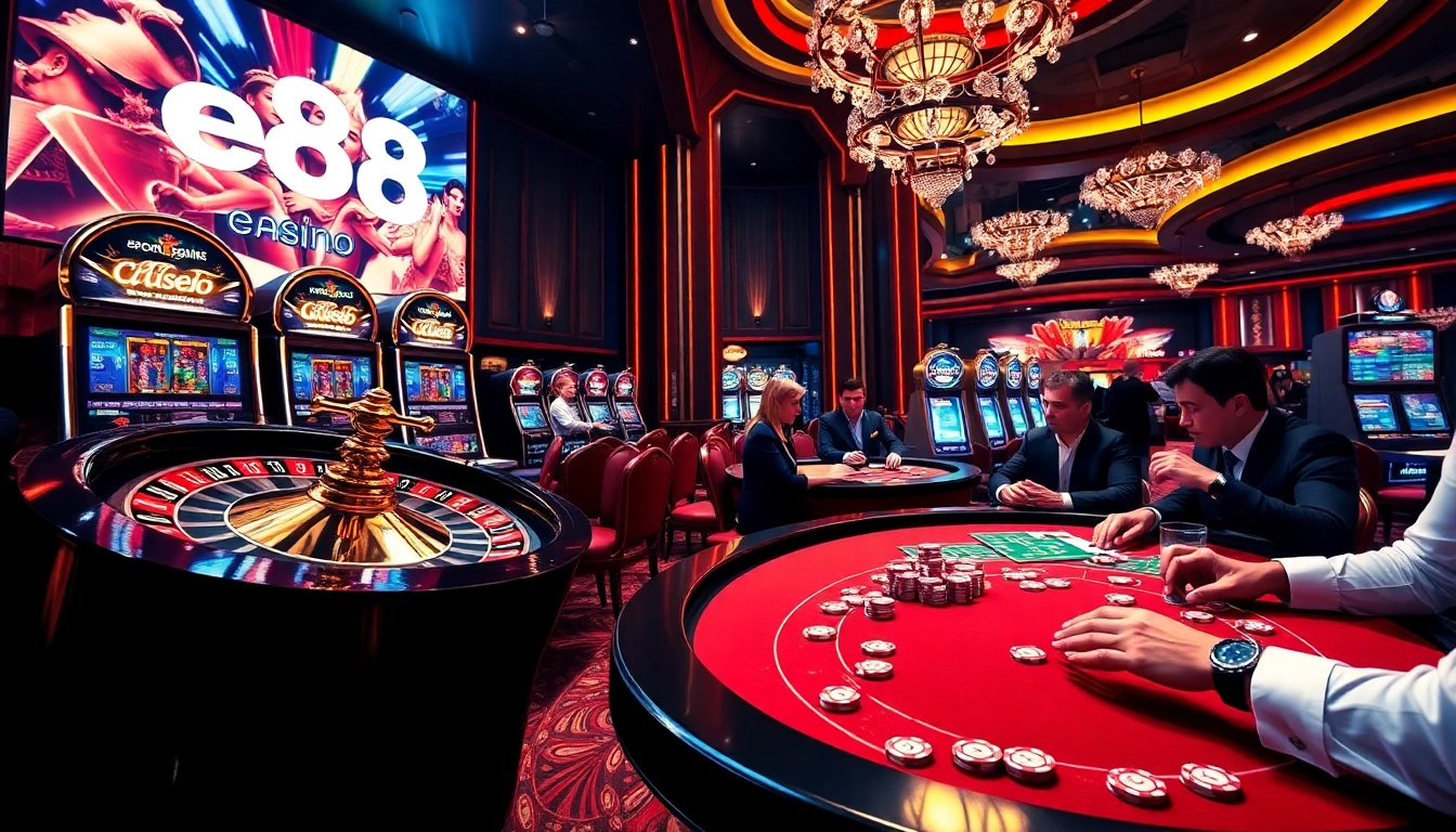 Exciting casino gameplay scene showcasing ee88's vibrant gaming environment and thrilling action.