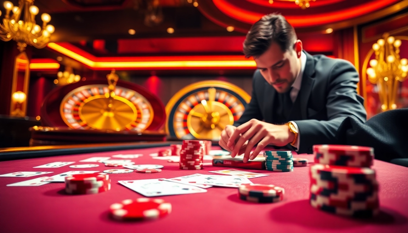 Trải nghiệm cảm giác hồi hộp với JD88 Phủ Từ Khóa Mạnh khi chơi chiến lược tại bàn casino sang trọng.