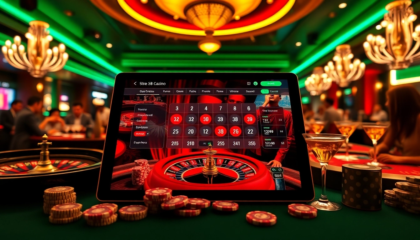 Play thrilling games on https://s8ted.com/ with a captivating casino scene featuring roulette and poker elements.