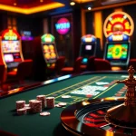 Experience the excitement of W88 at an elegant casino table with vibrant slot machines.