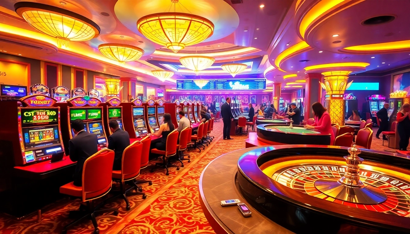 Experience the excitement of luck8 with vibrant casino action featuring slot machines and poker tables.