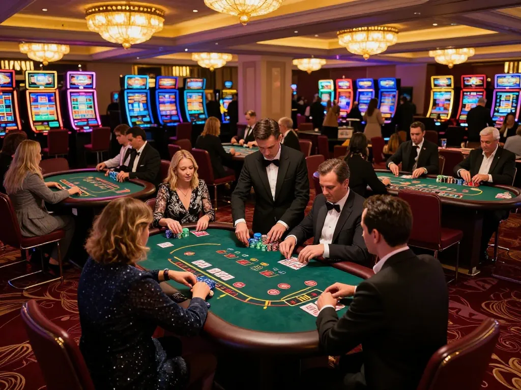 Experience the excitement of lc88 best blackjack strategies in action at an upscale casino floor.