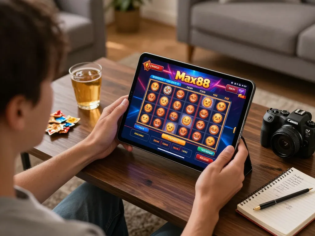 Engaging gameplay experience at Max88's online casino on a tablet with vibrant graphics.