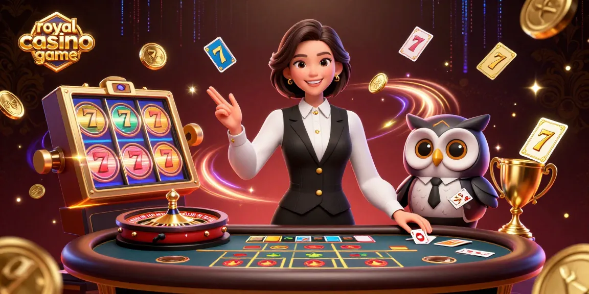Experience the royal casino game with immersive baccarat and slot features in a vibrant digital illustration.