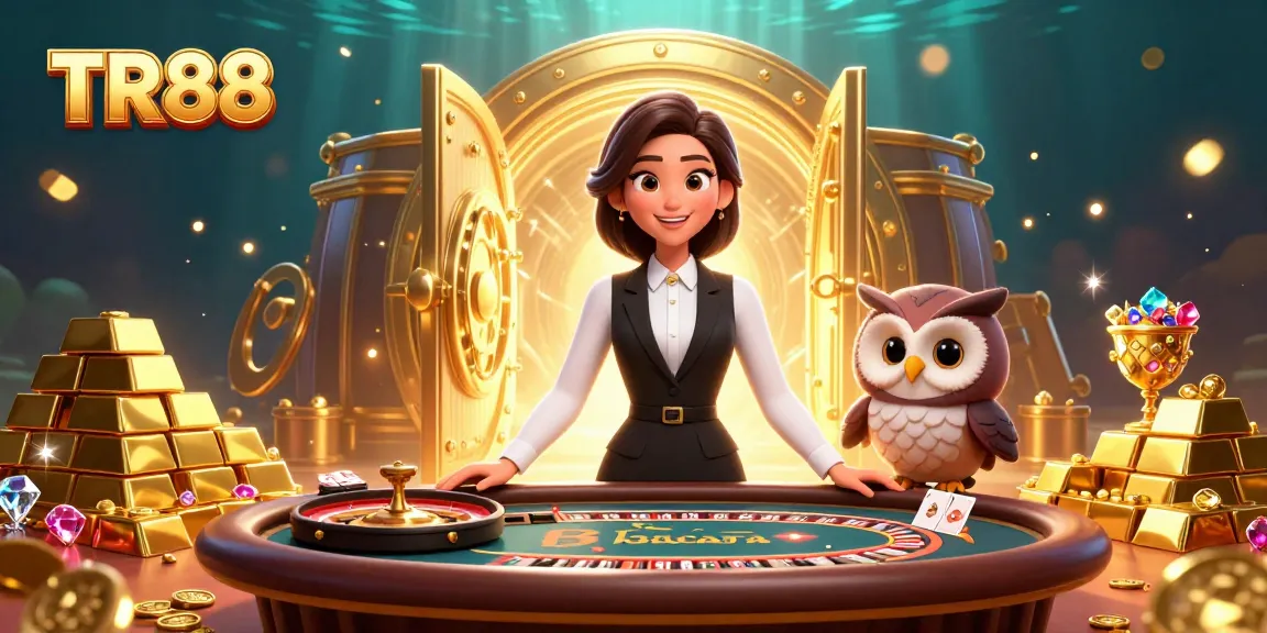 Engage in thrilling gameplay at TR88, featuring a professional dealer and vibrant casino atmosphere.
