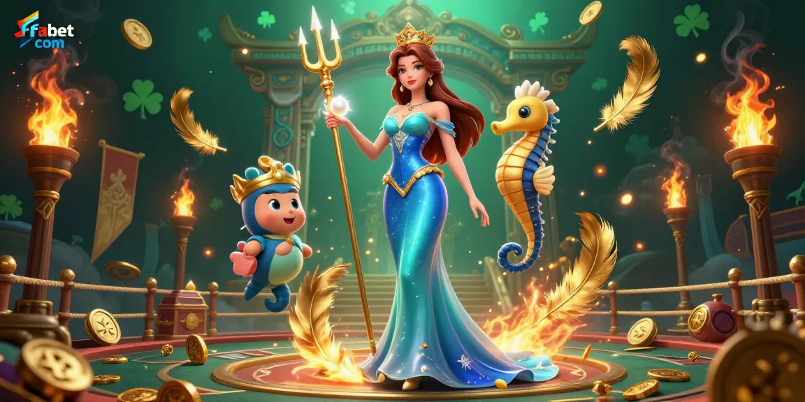 Experience the thrill of winning at Fabet com with vibrant underwater casino elements and dynamic characters.