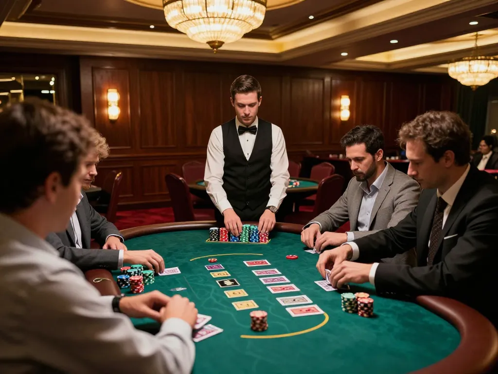 Players at a blackjack table showcasing strategic gameplay and high-stakes excitement at DA88 casino
