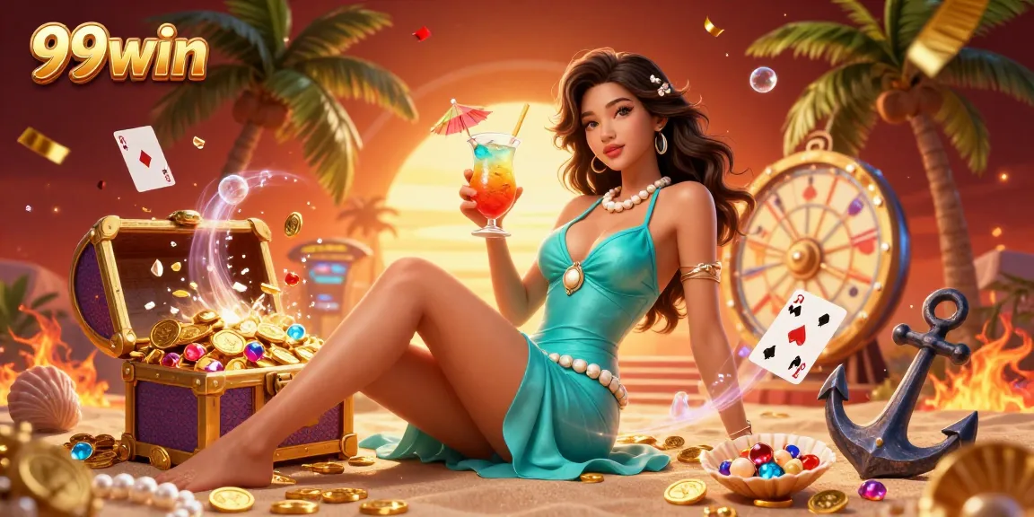 Engage in thrilling casino fun with 99win as players enjoy vibrant beach games and stunning treasures.