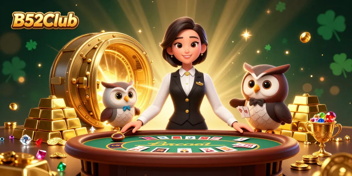 Experience thrilling gameplay at B52Club with an elegant dealer in a luxurious setting.