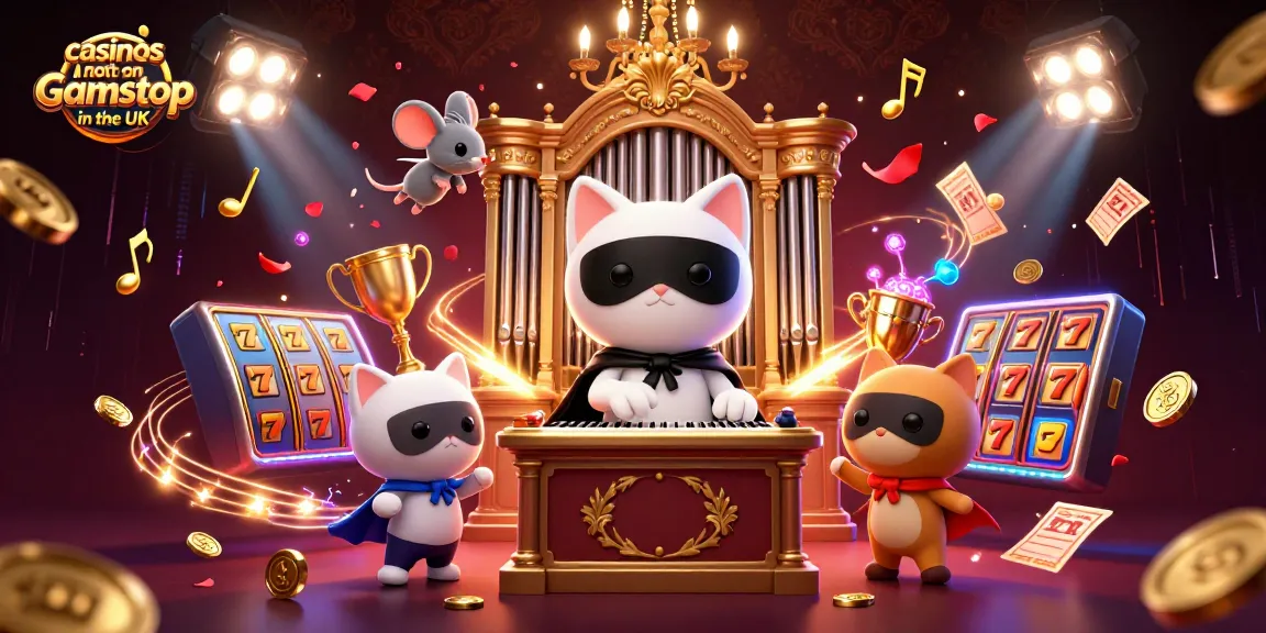 Experience exciting gameplay at casinos not on Gamstop in the UK with vibrant characters and casino elements.