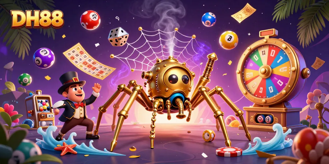 Experience thrilling gameplay with DH88 as a steampunk spider weaves a golden web of fortune.