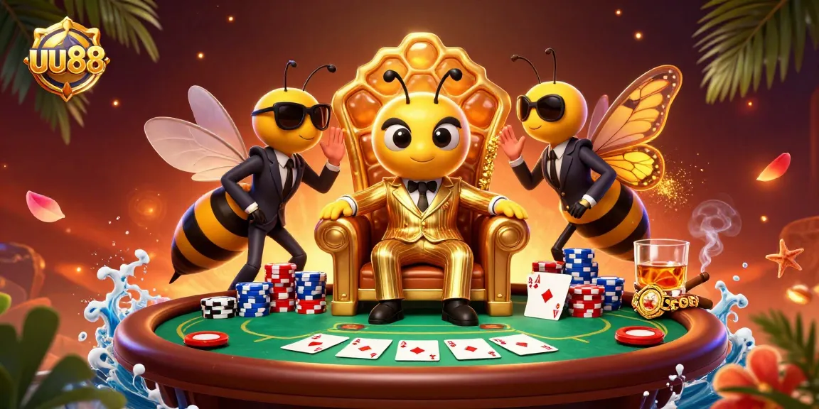 Experience thrilling gameplay at uu88 with a dynamic illustration showcasing the excitement of poker and high stakes.