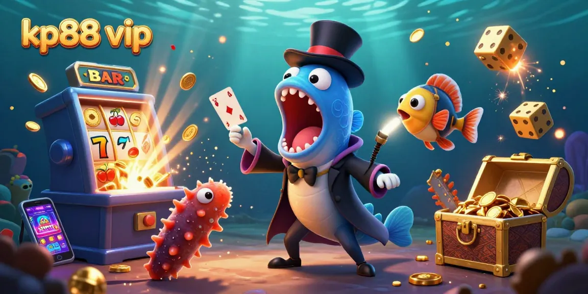 Experience kp88 vip with a dynamic underwater casino scene featuring magical sea creatures.