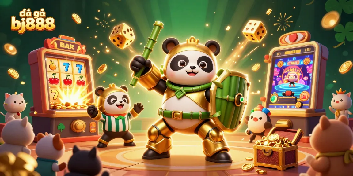 Engage in thrill with đá gà bj888 as golden panda battles in an electrifying arena!