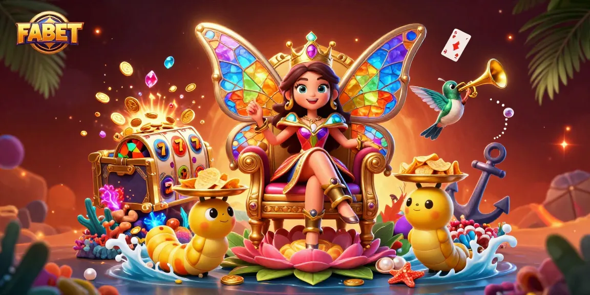 Experience thrilling gambling adventures with FABET's enchanting casino-themed illustration.