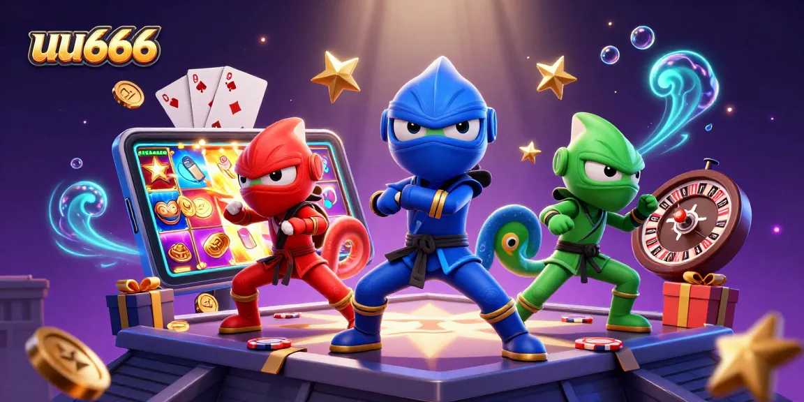 Experience thrilling gameplay at uu666 with a ninja chameleon team and dynamic casino elements!