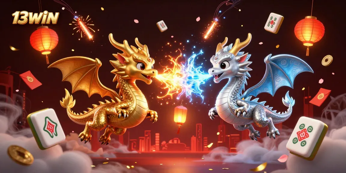 Engage with the thrill of 13WIN casino featuring vibrant dragons and exciting gaming elements.