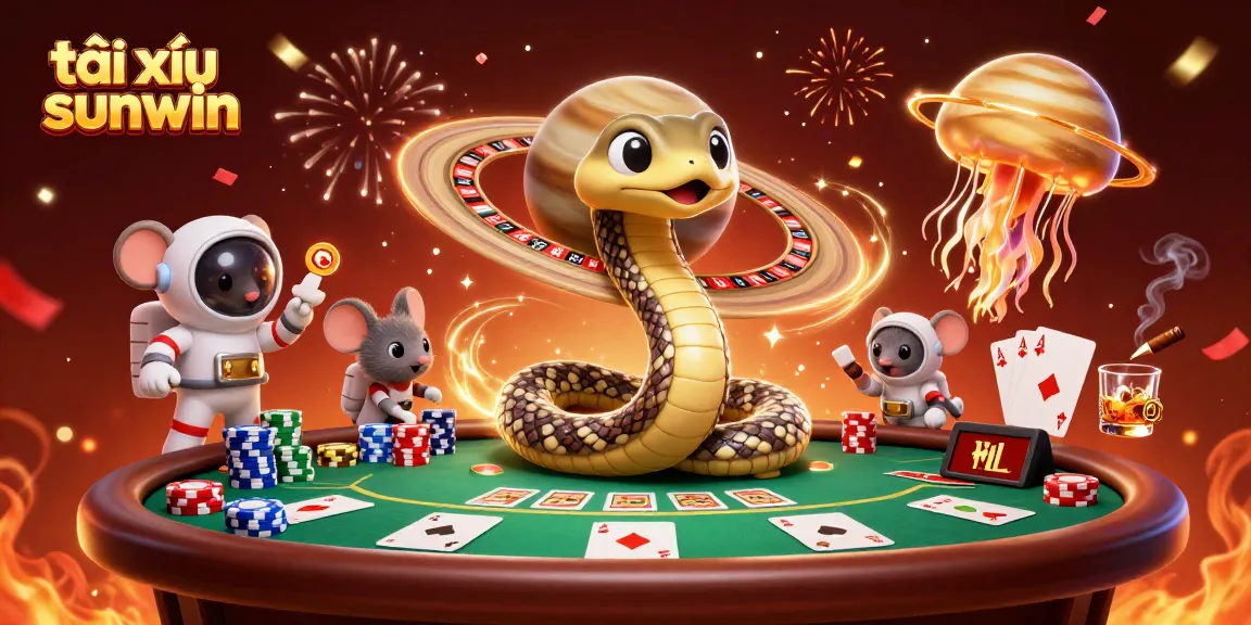 Experience the thrilling gameplay of tài xỉu sunwin with dynamic cosmic characters and vibrant casino elements.