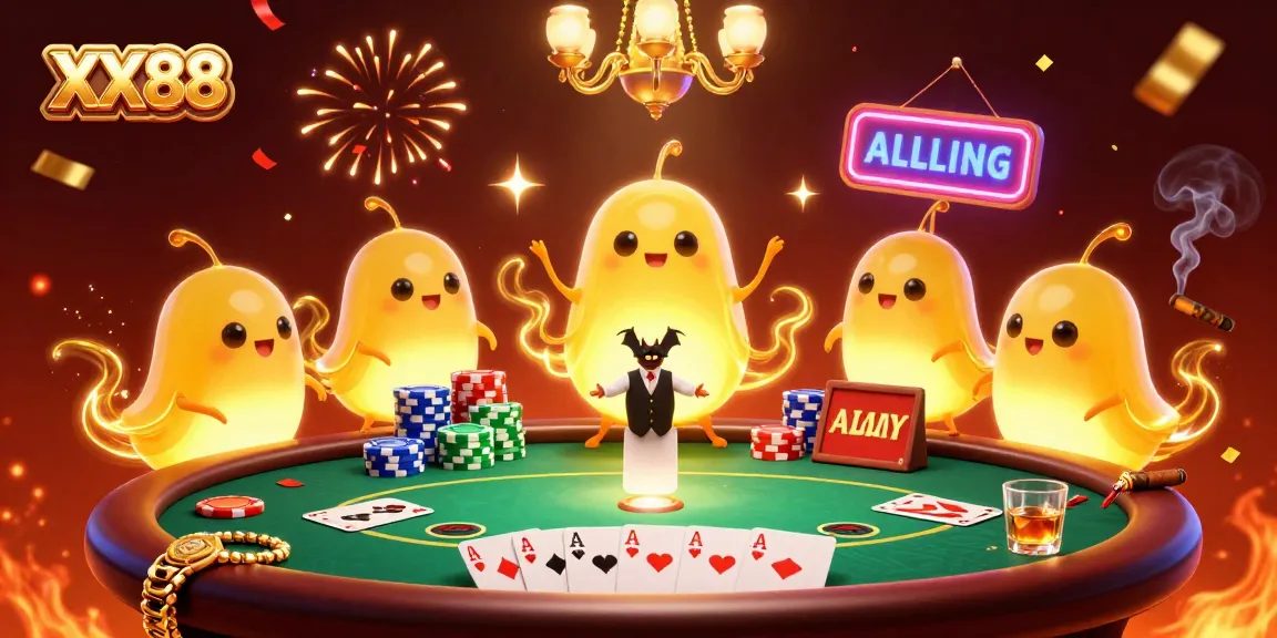 Experience thrilling gameplay at XX88 with this vibrant visual of glowworms lighting up an exciting casino atmosphere.