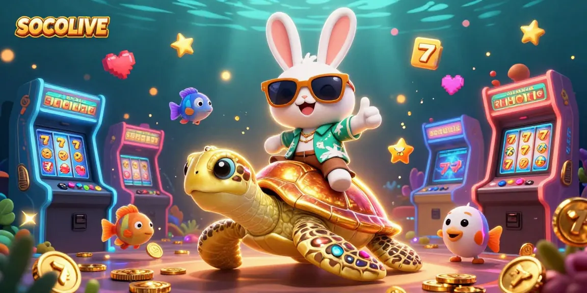 SOCOLIVE delivers vibrant, high-energy casino gameplay with a lively cartoon scene featuring lucky symbols and characters.