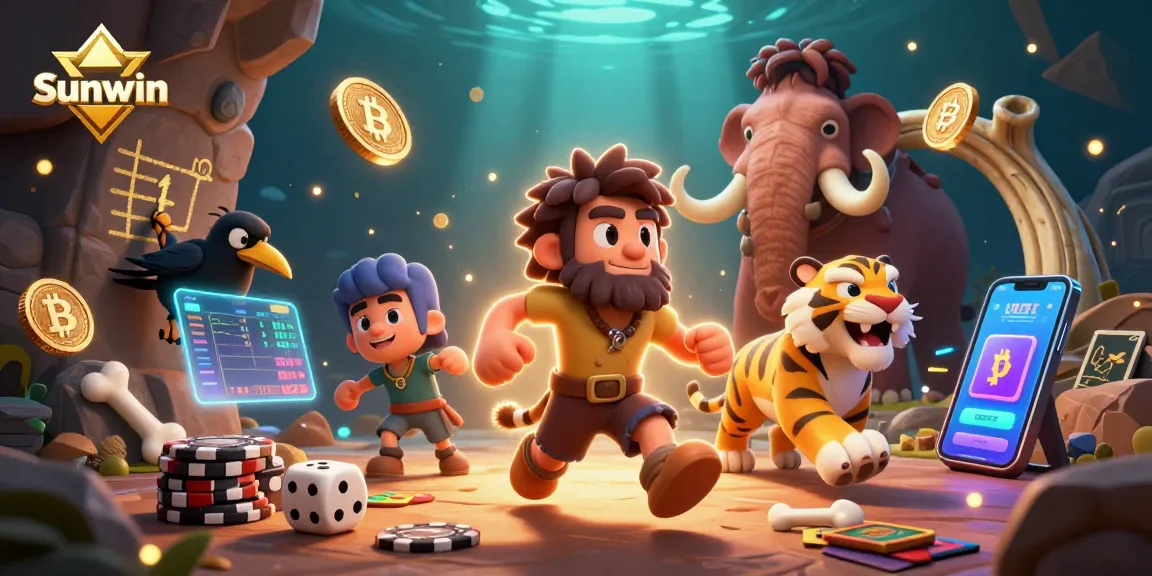 Engage with Sunwin's prehistoric casino adventure powered by Bitcoin, Ethereum, and vibrant gaming elements.