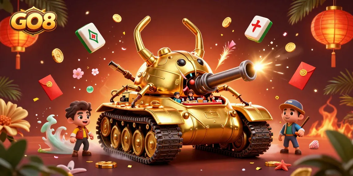 Experience thrilling gameplay at GO8 with this interactive casino tank illustration.
