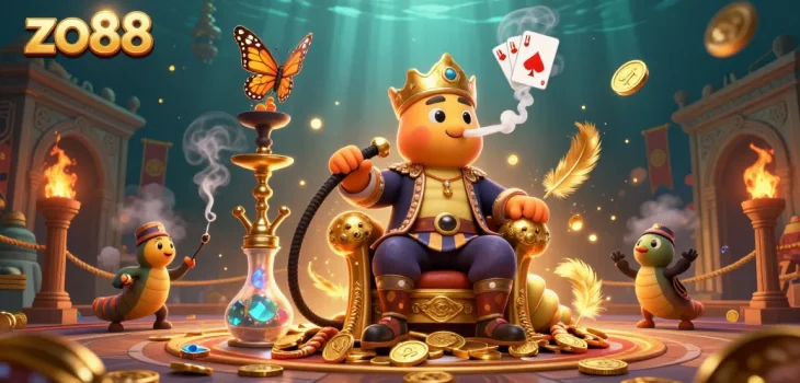 Engage in thrilling games at zo88 with a vibrant 3D casino scene filled with captivating characters.